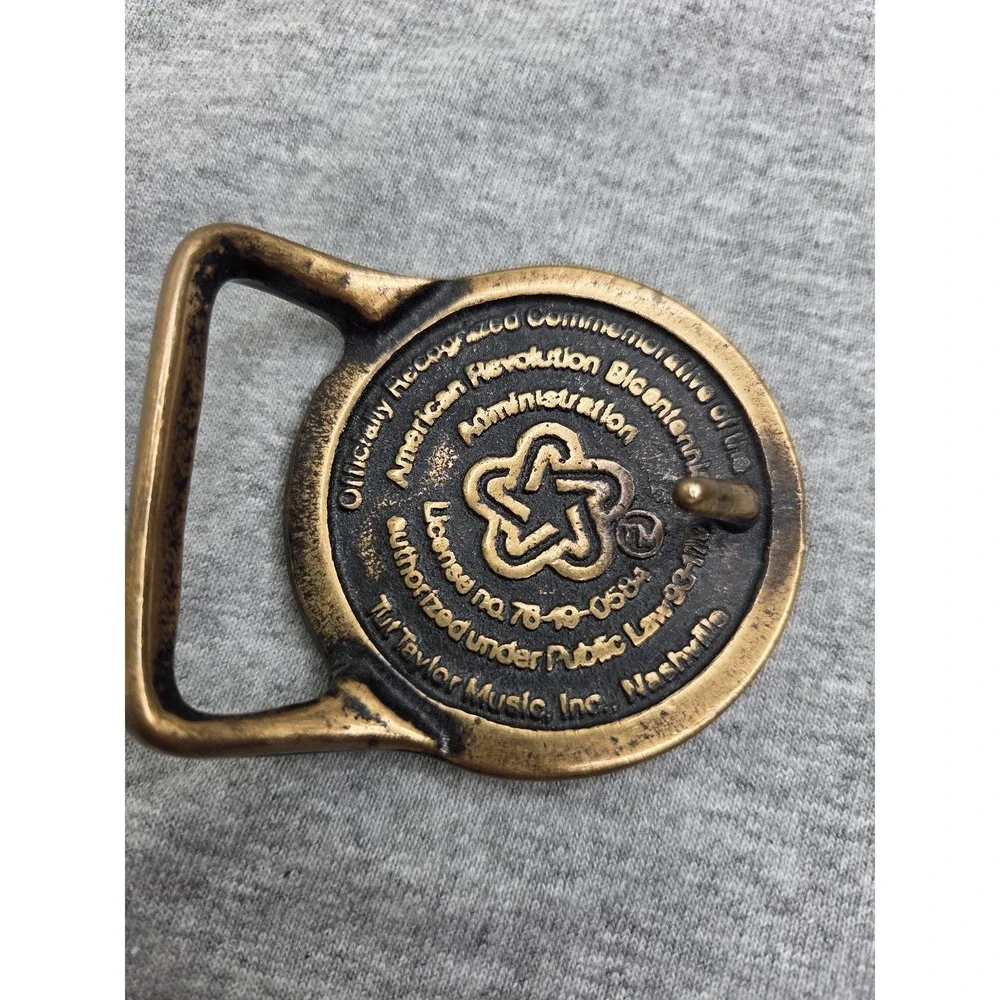 Vintage Solid Brass 1776-1976 Bicentennial Belt Buckle USA